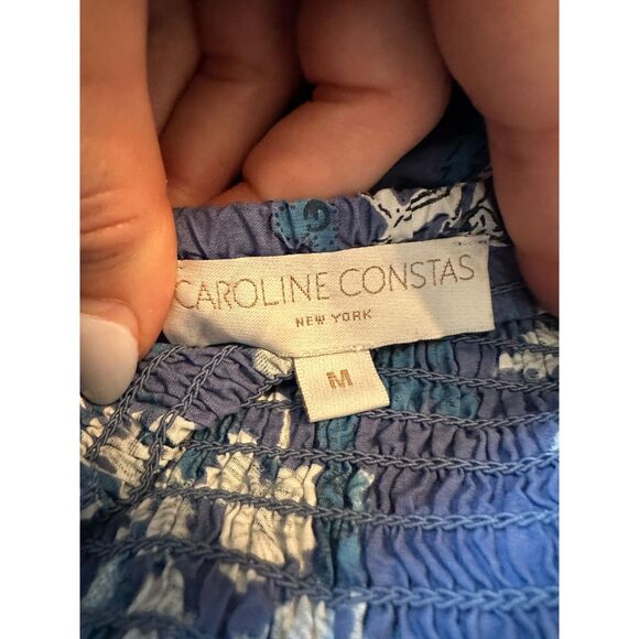 Beautiful 100% Cotton Caroline Constas Tiered Maxi Dress with Pockets Size M - Picture 6 of 7